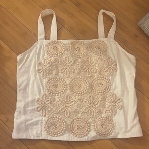 CeCe Cream Floral Lace Camisole